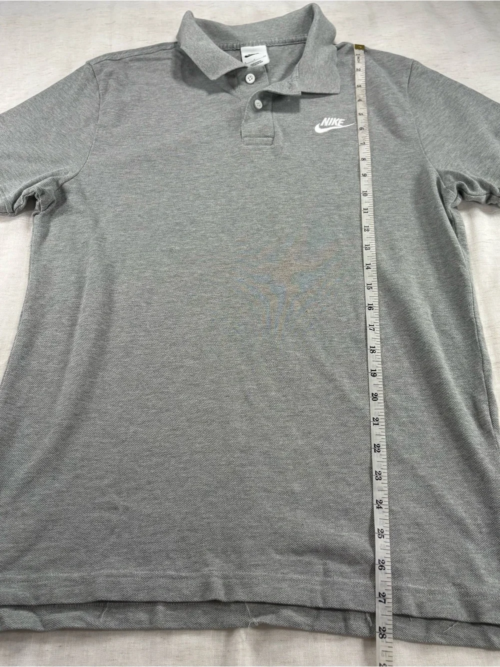 Nike Men’s Light Grey Polo with White Swoosh